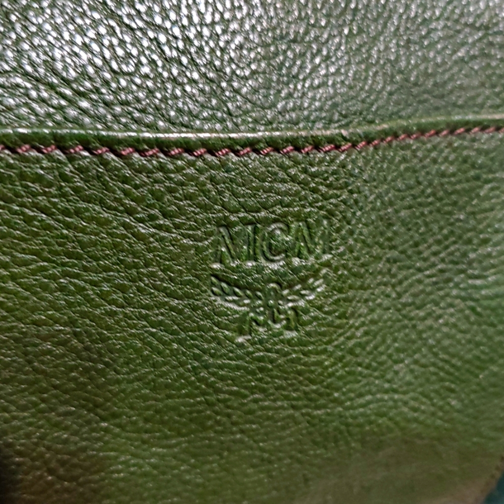 MCM Olive Green Leather Travel Bag - Picture 10 of 17